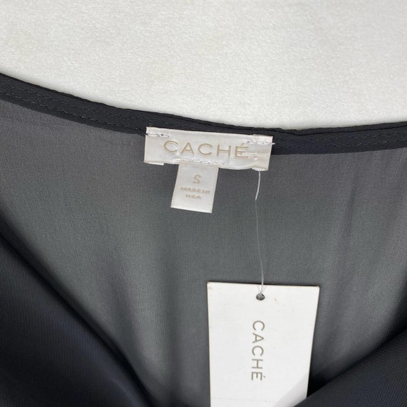 NWT Cache Sheer Shift Dress With Gold Studded Python Print Skirt-Small - Picture 2 of 6